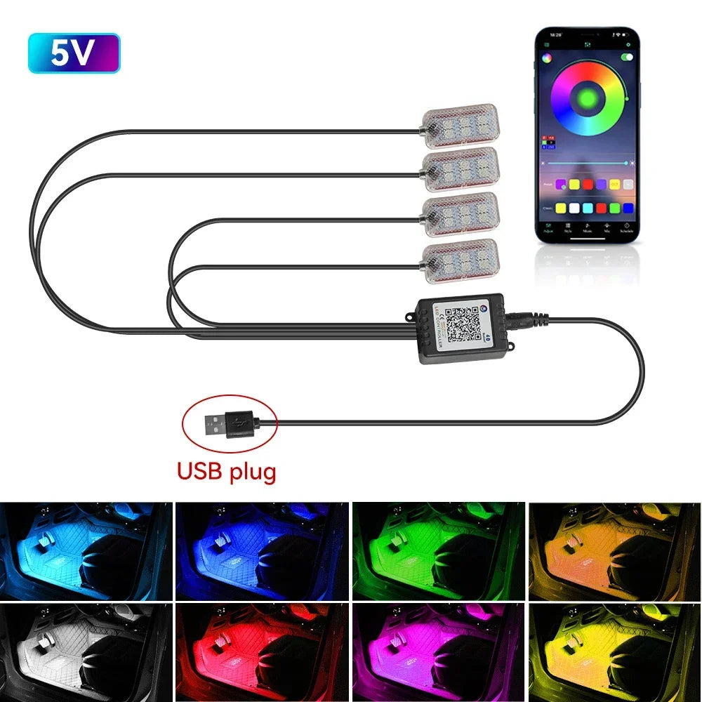 Transform Your Ride: RGB Neon Car LED Interior Lights with APP Control - Ultimate Atmosphere Enhancer!