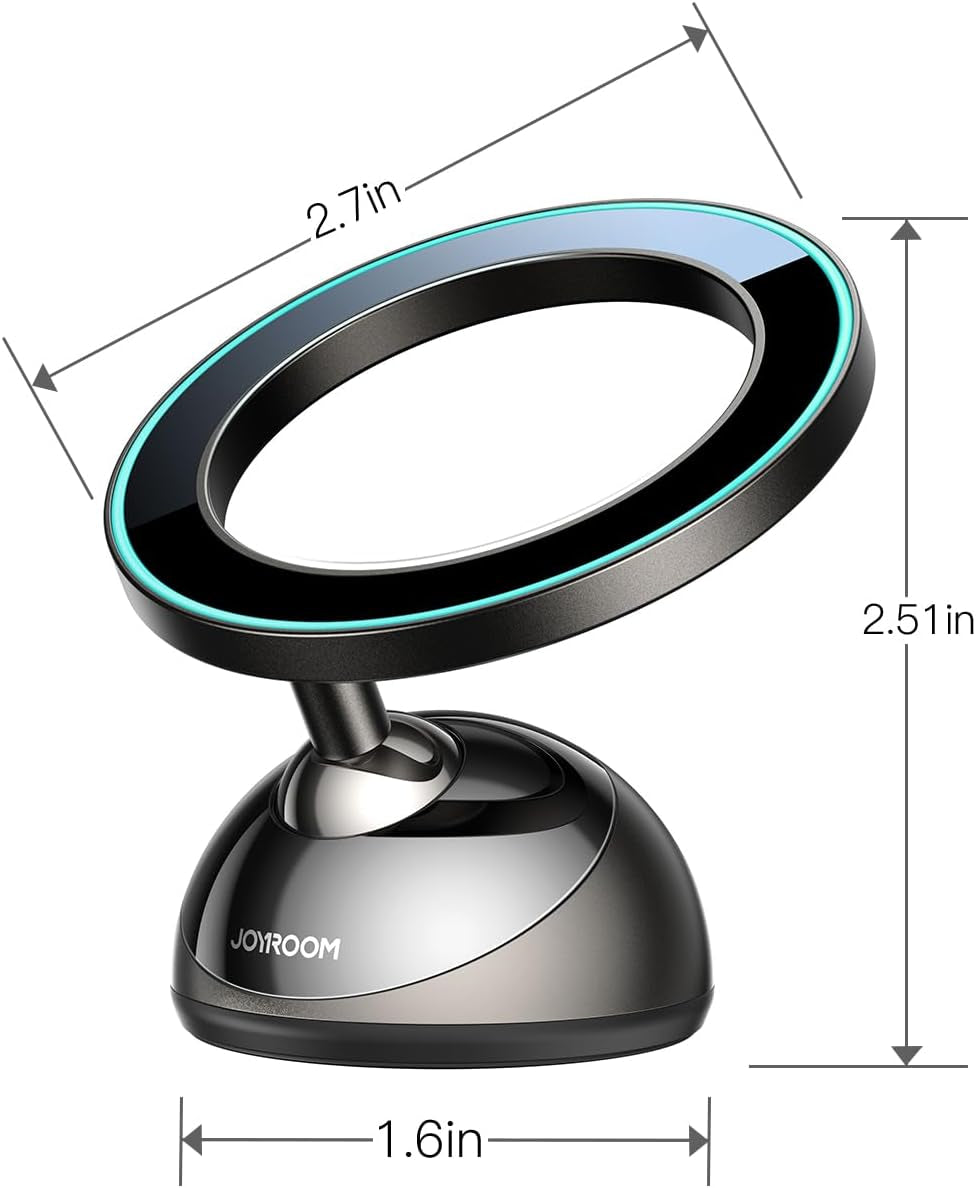 All-Metal MagSafe Car Mount - Ultra-Strong Magnetic Phone Holder for iPhone 16/15/14/13/12, Perfect for Dash Installation