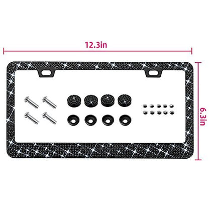 Marco Para Placa De Auto Brillantina Accesorios Novedades Carro Coche Mujeres