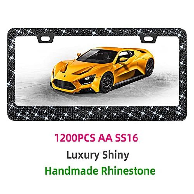Marco Para Placa De Auto Brillantina Accesorios Novedades Carro Coche Mujeres