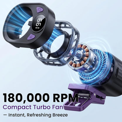 Car Fan Clip Mini Air Conditioner LED Display Portable Ac Aire Acondicionado Portátil Para Carro Electric Cooler Ventilador Blow Cold Vehicle Unit Window Seat Auto Evaporative