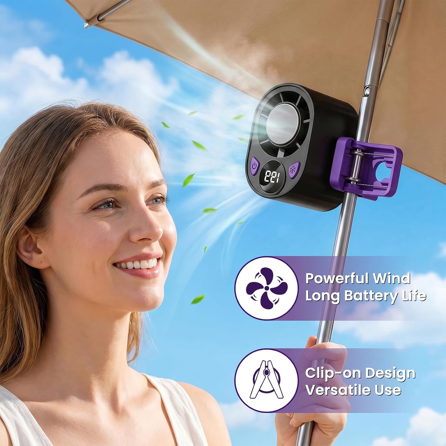 Car Fan Clip Mini Air Conditioner LED Display Portable Ac Aire Acondicionado Portátil Para Carro Electric Cooler Ventilador Blow Cold Vehicle Unit Window Seat Auto Evaporative