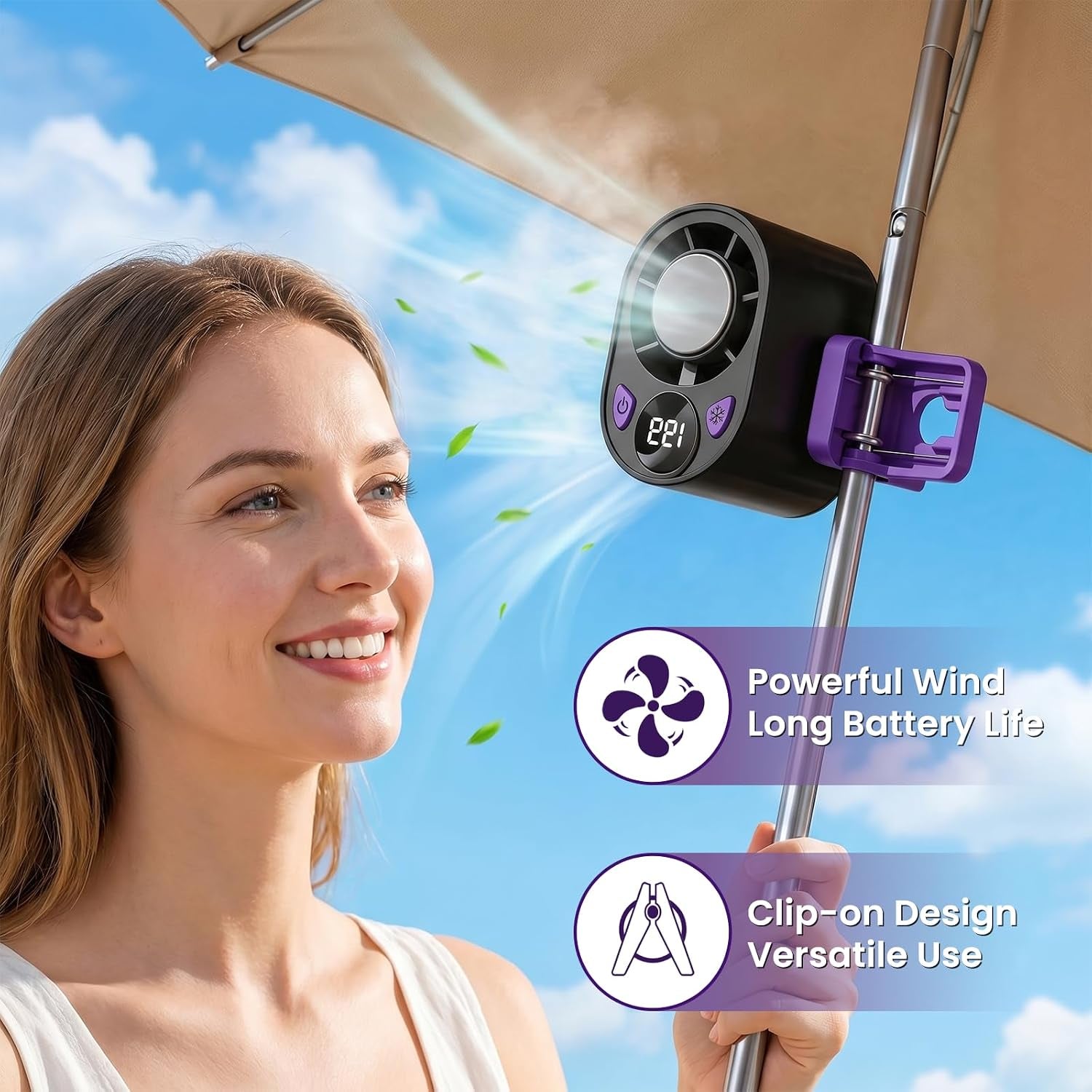 Car Fan Clip Mini Air Conditioner LED Display Portable Ac Aire Acondicionado Portátil Para Carro Electric Cooler Ventilador Blow Cold Vehicle Unit Window Seat Auto Evaporative