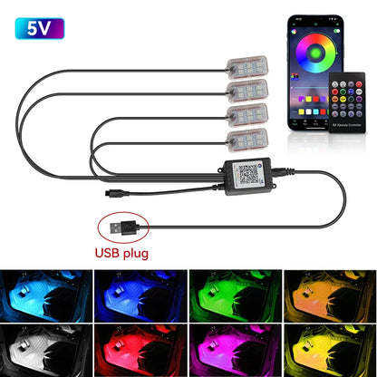 Transform Your Ride: RGB Neon Car LED Interior Lights with APP Control - Ultimate Atmosphere Enhancer!