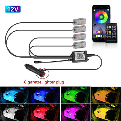 Transform Your Ride: RGB Neon Car LED Interior Lights with APP Control - Ultimate Atmosphere Enhancer!