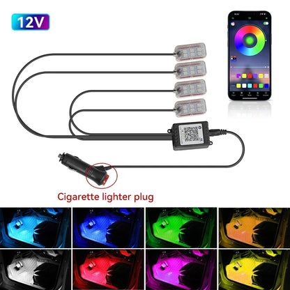 Transform Your Ride: RGB Neon Car LED Interior Lights with APP Control - Ultimate Atmosphere Enhancer!