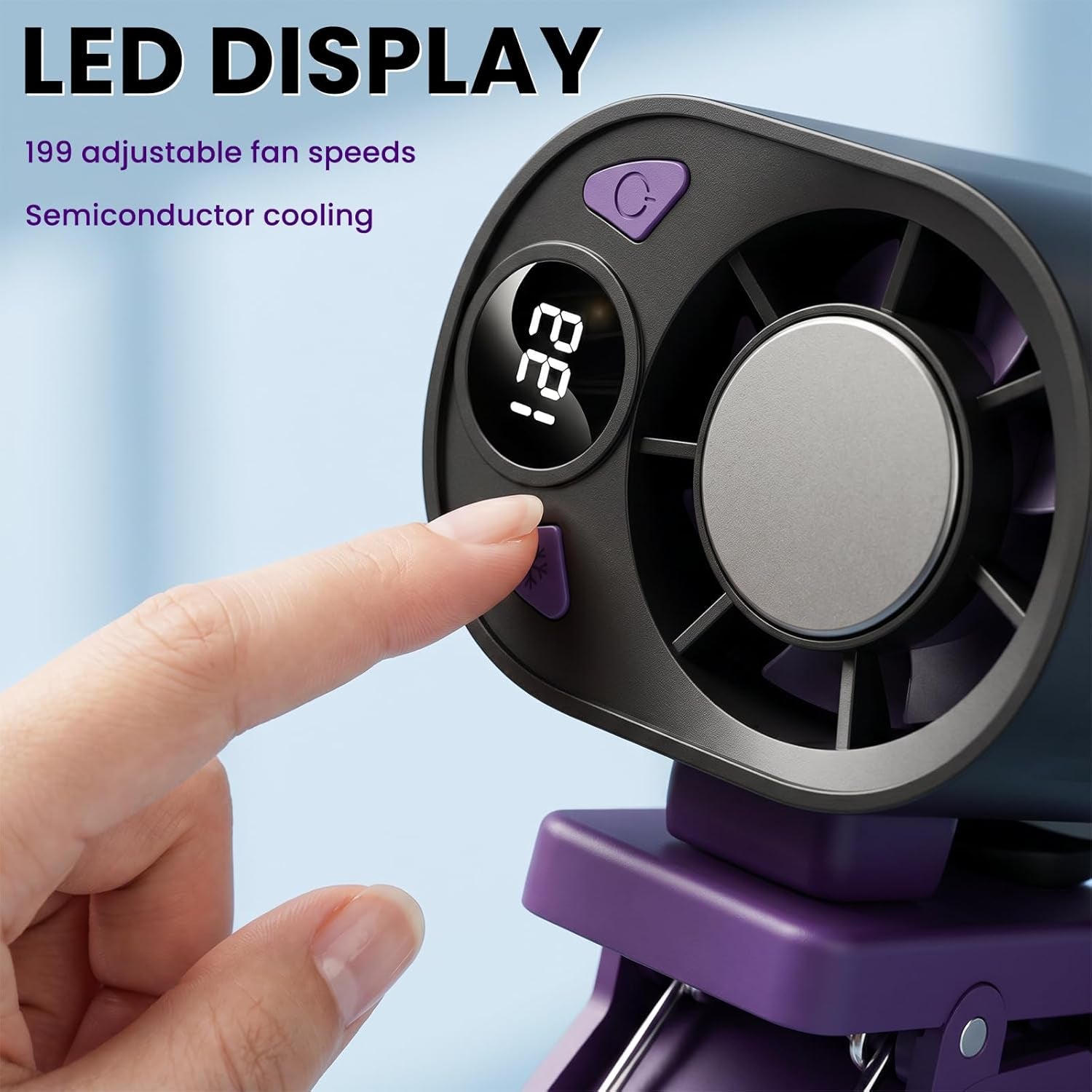 Car Fan Clip Mini Air Conditioner LED Display Portable Ac Aire Acondicionado Portátil Para Carro Electric Cooler Ventilador Blow Cold Vehicle Unit Window Seat Auto Evaporative